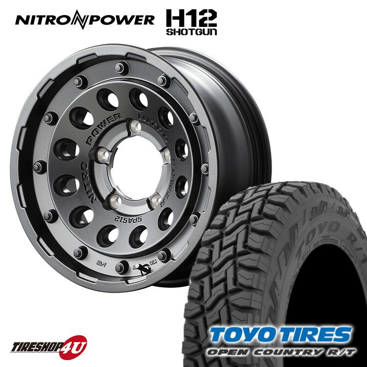 NITRO POWER H12 SHOTGUN 16X5.5J 5/139.7 +20 バレルブラック TOYO OPEN COUNTRY R/T 215/70R16 新品 タイヤホイールセット 4本価格 16インチ jimny ジムニー JB64 JB23 ナイトロパワー ショットガン トーヨー オープンカントリー RT ラギッドテレーン