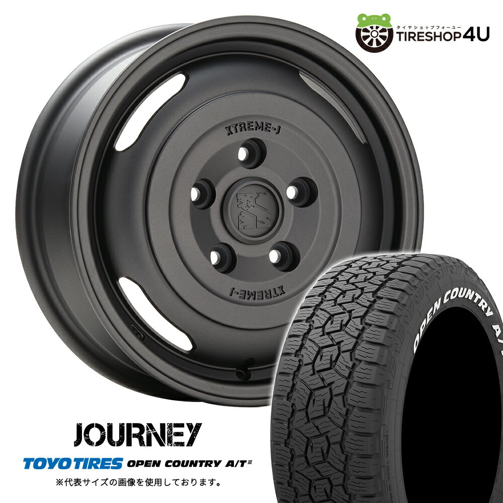 【取付対象】 MLJ XTREME-J JOURNEY 14×5.0J 5/114.3 +48 ガンブラック TOYO OPEN COUNTRY A/T3W 165/80R14 97/95N LT ホワイトレター タイヤホイール 4本セット 14インチ 5J エクストリームJ ジャーニー トーヨー オープンカントリー AT3 【 タウンエース 】