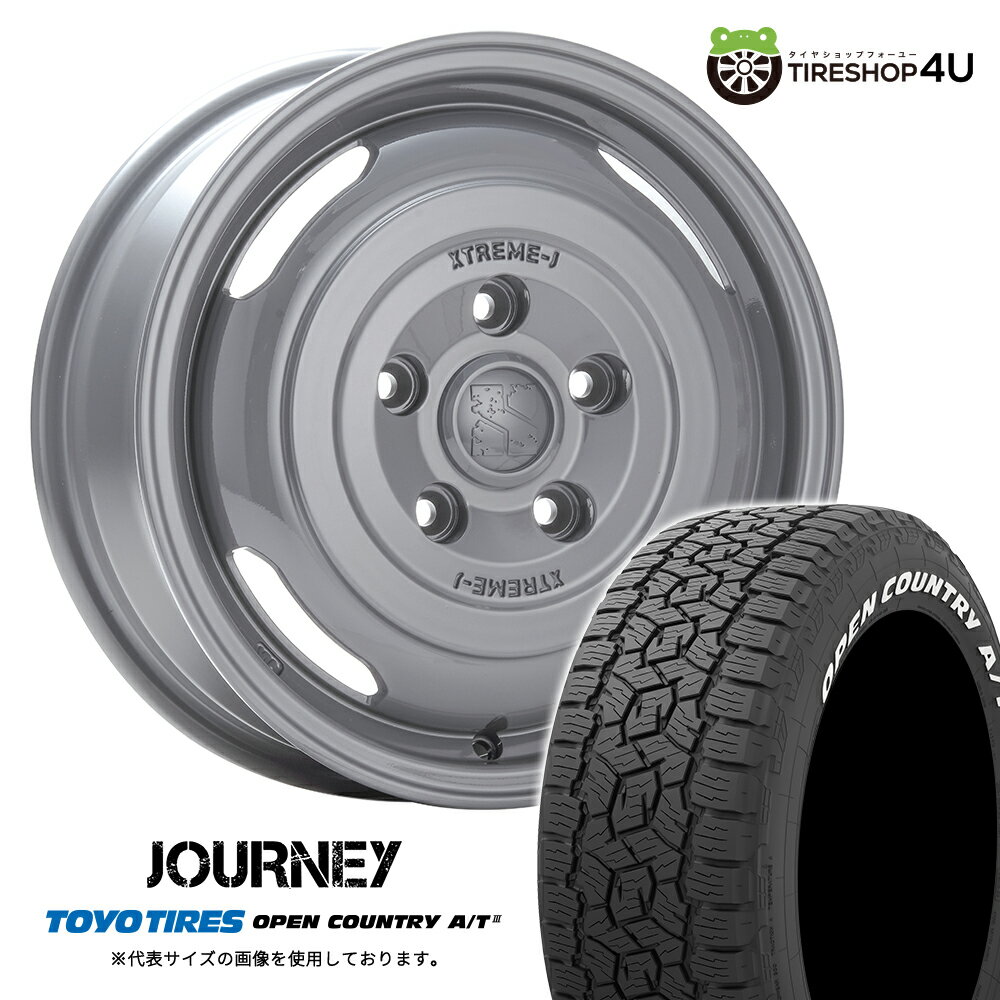 【取付対象】 MLJ XTREME-J JOURNEY 14×5.0J 5/114.3 +48 セメントグレー TOYO OPEN COUNTRY A/T3W 165/80R14 97/95N LT ホワイトレター タイヤホイール 4本セット 14インチ 5J エクストリームJ ジャーニー トーヨー オープンカントリー AT3 【 タウンエース 】