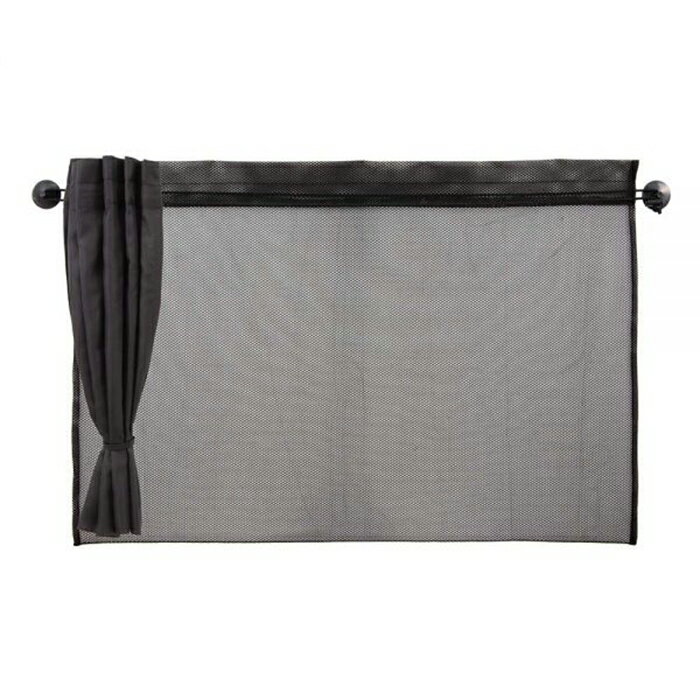 【アウトレット】ダブルカーテンL 2枚入り BY24 日除け 遮光品 車用カーテン 車中泊 プライバシー 快適 旅行 行楽 便利 紫外線 UVカット 取付 簡単 目隠し 吸盤 取付 スキー スノーボード 黒 ブラック 道の駅 RVパーク パーキング ソロキャンプ NAPOLEX【2重構造】BY-24