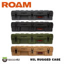 ROAM 95L Rugged Caseは、4色から選べる頑丈な収納ケースで、椅子、シャベル、アクスル、リカバリーギアなどの長物の収納や、あらゆる車両に収納を追加するのに適しています。あらゆる車両のルーフにシームレスに取り付けることができる頑丈なストレージです。このプレミアムケースは、耐久性のあるLLDPEシェル、ナイロンロープハンドル、スチール製のロック可能なラッチ、防塵・防水ガスケットシールを備えております。インターロッキング設計により、持ち運ぶギアの量に関係なく、スタッキングやペアリングが簡単にできます。容量：95リットル 外寸：1200mm x 480mm x 290mm 重量：10.8kg 素材：LDPE ●別売りのRUGGED MOUNTSを使用すれば、ルーフラックにラギッドケースを簡単装着↓ ●別売りのMOLLE PANEL (機能拡張アタッチメントプレート)をゲート裏に装備可能↓ ●別売りのLID ORGANIZERをゲート裏に装備可能↓