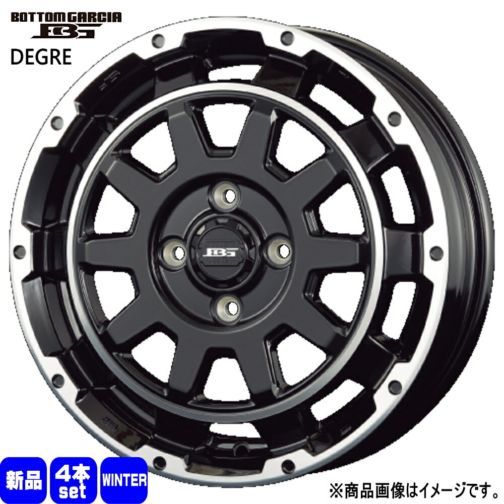 165/50R15 銘柄指定不可 輸入タイヤ 輸入タイヤ 輸入タイヤ 新品 冬用 スタッドレスタイヤ ホイール 4本セット KIT JAPAN BOTTOM GARCIA DEGRE 15×4.5+45 4/100 15インチ