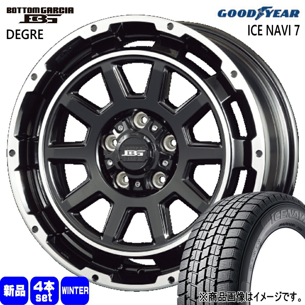 215/65R16 98Q アイスナビ7 ICE NAVI 7 グッドイヤー GOODYEAR 新品 冬用 スタッドレスタイヤ ホイール 4本セット KIT JAPAN BOTTOM GARCIA DEGRE 16×6.5+38 5/114.3 16インチ
