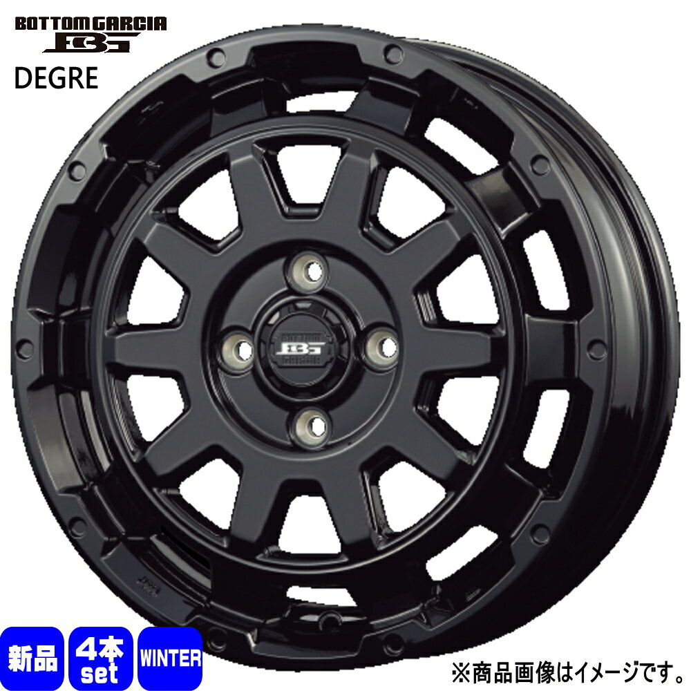 165/55R15 銘柄指定不可 輸入タイヤ 輸入タイヤ 輸入タイヤ 新品 冬用 スタッドレスタイヤ ホイール 4本セット KIT JAPAN BOTTOM GARCIA DEGRE 15×4.5+45 4/100 15インチ