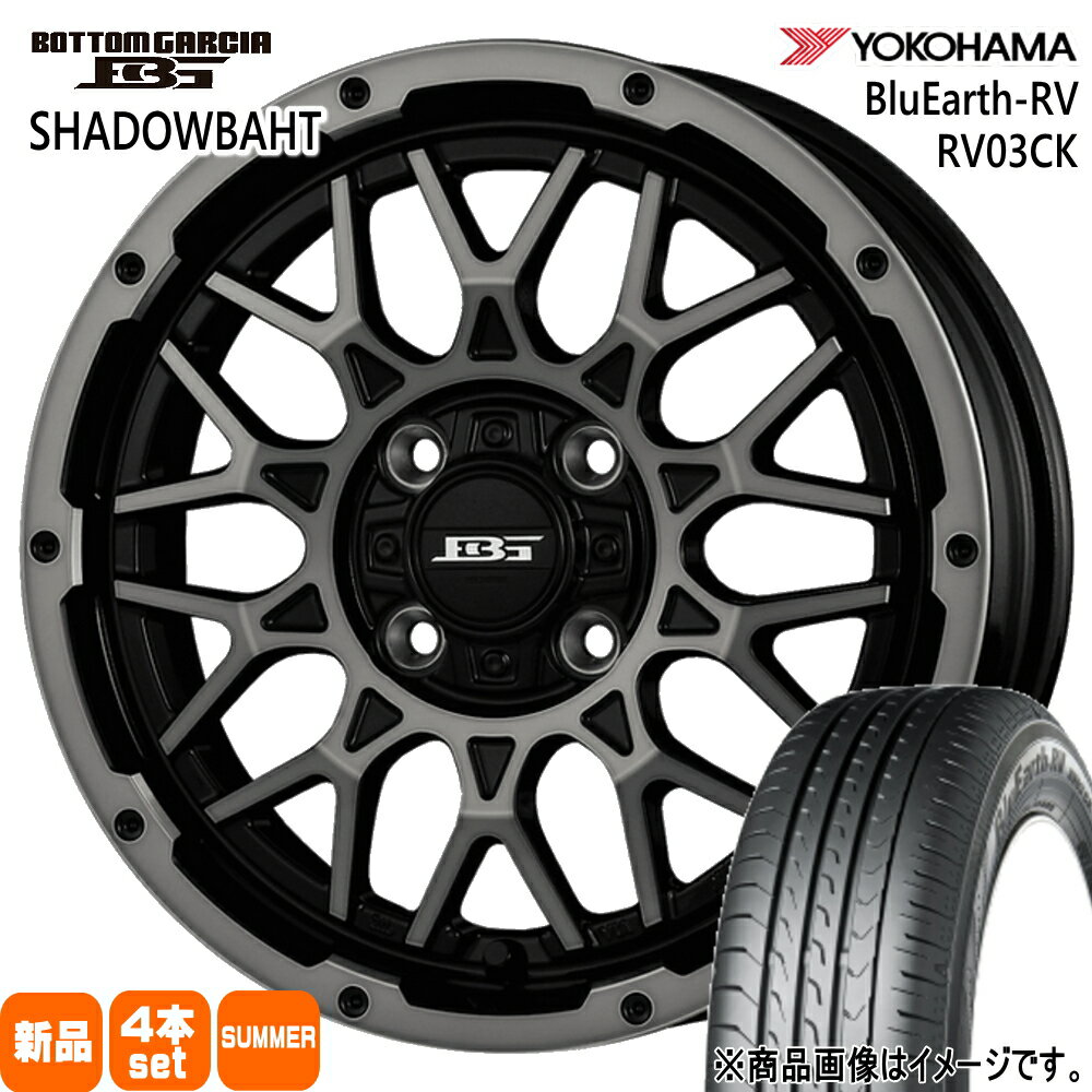 155/65R14 75H ブルーアース RV R03ck BluEarth-RV RV03CK ヨコハマ YOKOHAMA 新品 夏用 サマータイヤ ホイール 4本セット KIT JAPAN BOTTOM GARCIA SHADOWBAHT 14×4.5+45 4/100 14インチ
