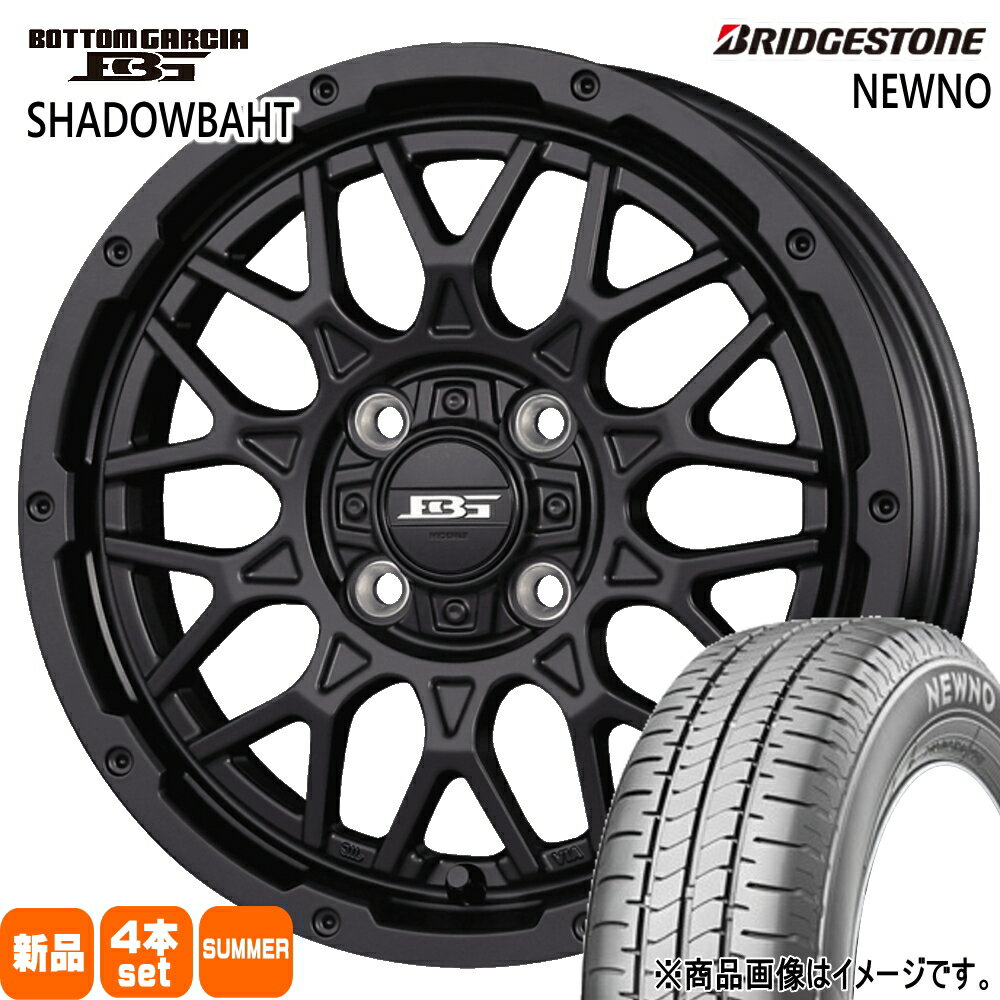 155/65R14 75H ニューノ NEWNO ブリヂストン BRIDGESTONE 新品 夏用 サマータイヤ ホイール 4本セット KIT JAPAN BOTTOM GARCIA SHADOWBAHT 14×4.5+45 4/100 14インチ
