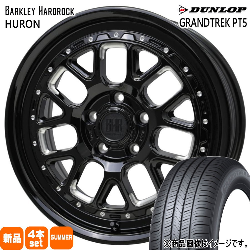 215/65R16 98H グラントレック PT5 GRANDTREK PT5 ダンロップ DUNLOP 新品 夏用 サマータイヤ ホイール 4本セット HOT STUFF CORPORATION BARKLEY HARDLOCK HURON 16×7.0+38 5/114.3