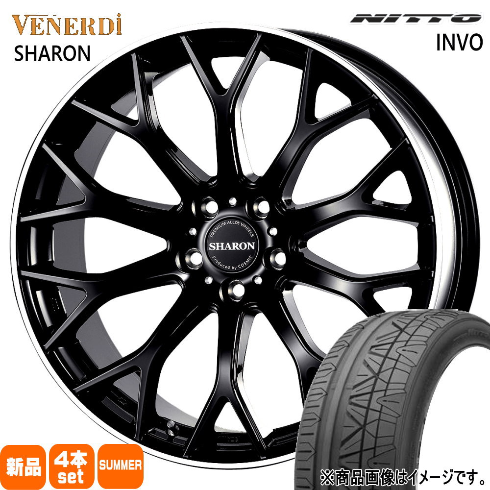 245/45R20 99W インヴォ INVO ニットー NITTO 新品 夏用 サマータイヤ ホイール 4本セット COSMIC VENERDI SHARON 20×8.0+45 5/114.3 20インチ