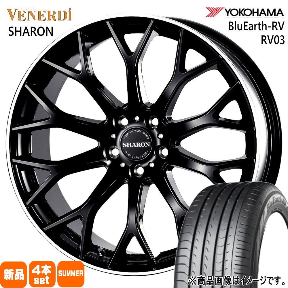245/40R19 98W XL ブルーアース RV RV03 BluEarth-RV RV03 ヨコハマ YOKOHAMA 新品 夏用 サマータイヤ ホイール 4本セット COSMIC VENERDI SHARON 19×8.0+42 5/114.3 19インチ
