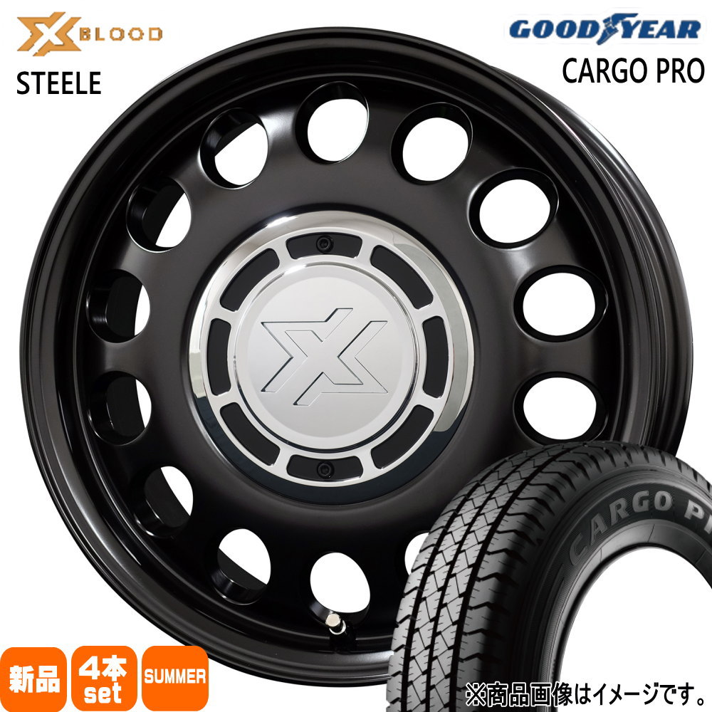 145/80R12 80/78N LT ץ CARGO PRO åɥ䡼 GOODYEAR   ޡ ۥ 4ܥå COSMIC X BLOOD STEELE 124.0+43 4/100 12