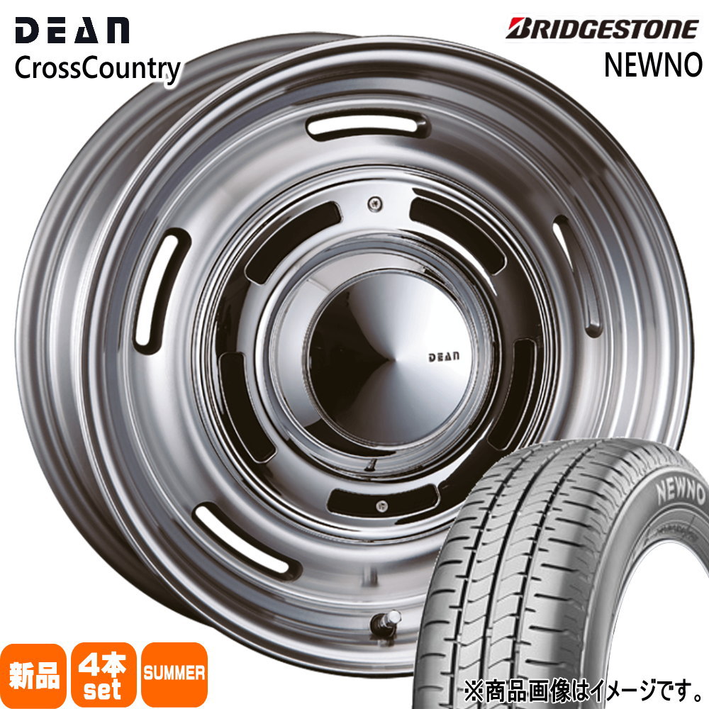 195/55R16 87V ニューノ NEWNO ブリヂストン BRIDGESTONE 新品 夏用 サマータイヤ ホイール 4本セット CRIMSON DEAN CROSS COUNTRY 16×6.0+42 4/100 16インチ