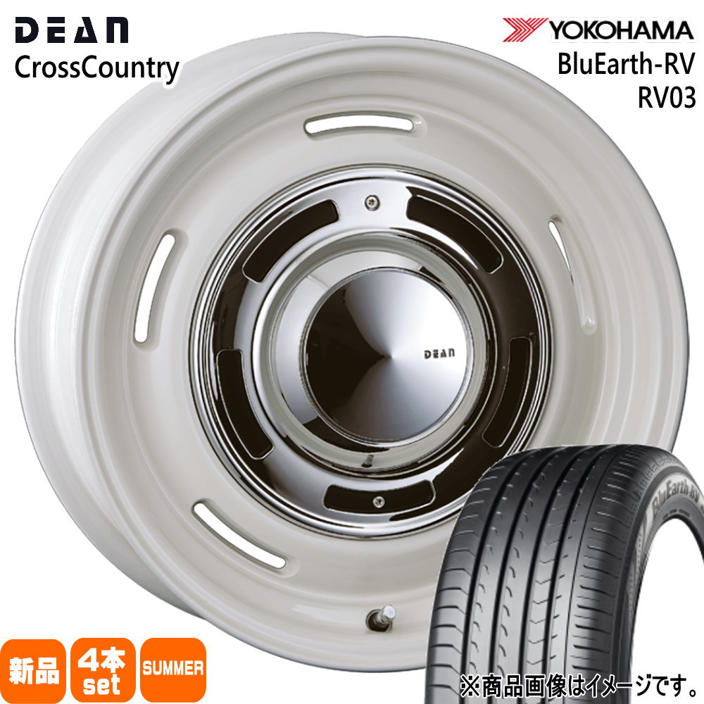 185/65R15 88H ブルーアース RV RV03 BluEarth-RV RV03 ヨコハマ YOKOHAMA 新品 夏用 サマータイヤ ホイール 4本セット CRIMSON DEAN CROSS COUNTRY 15×6.0+42 4/100 15インチ