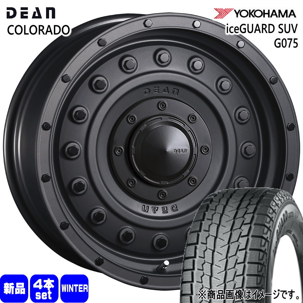 215/80R16 103Q アイスガード SUV G075 iceGUARD SUV G075 ヨコハマ YOKOHAMA 新品 冬用 スタッドレスタイヤ ホイール 4本セット CRIMSON DEAN COLORADO 16×6.5+23 6/139.7 16インチ