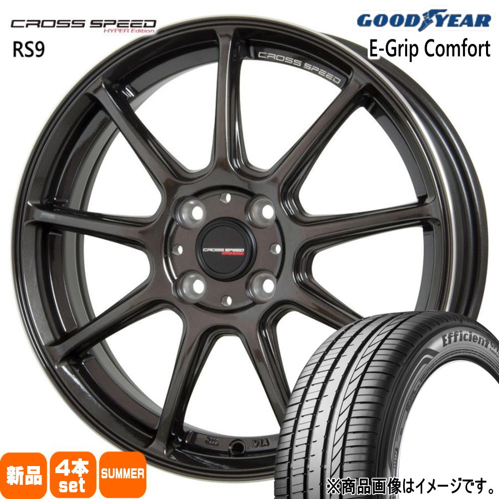 165/45R16 74V XL エフィシェントグリップ コンフォート EfficientGrip Comfort グッドイヤー GOODYEAR 新品 夏用 サマータイヤ ホイール 4本セット HOT STUFF CORPORATION CROSS SPEED RS9 16×5.0+45 4/100