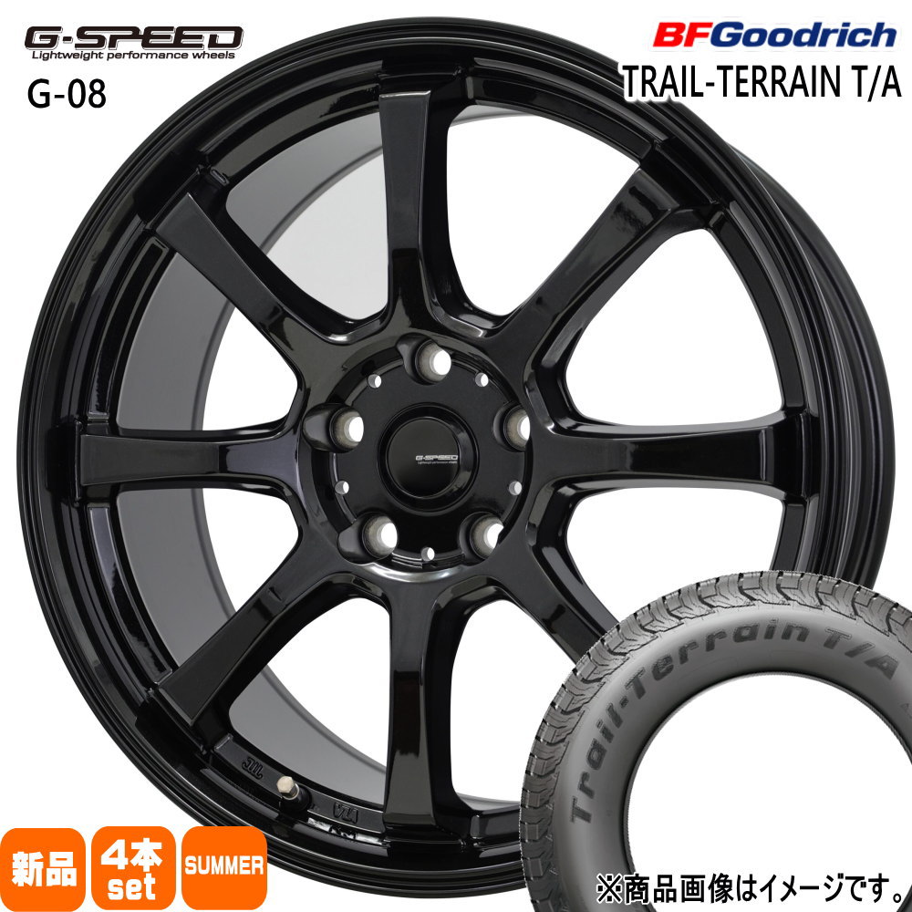 225/55R18 102H XL トレイルテレーン T/A TRAIL-TERRAIN T/A BFグッドリッチ BF.Goodrich 新品 夏用 サマータイヤ ホイール 4本セット HOT STUFF CORPORATION G・speed G-08 18×7.0+53 5/114.3 18インチ