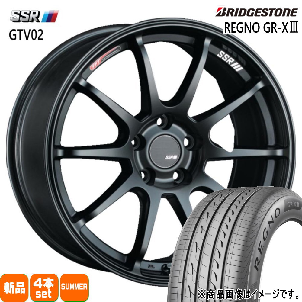 195/45R17 81W レグノ GRX3 REGNO GR-X3 ブリヂストン BRIDGESTONE 新品 夏用 サマータイヤ ホイール 4本セット SSR GTV02 17×7.0+42 4/100