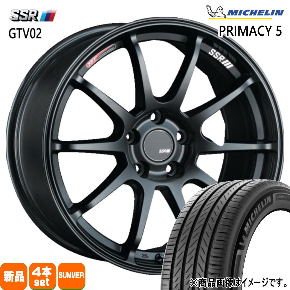 205/50R17 93W XL プライマシー5 RIMACY 5 ミシュラン MICHELIN 新品 夏用 サマータイヤ ホイール 4本セット SSR GTV02 17×7.0+42 4/100
