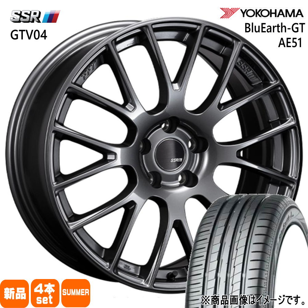 225/40R18 92W XL ブルーアース GT AE51 BluEarth-GT AE51 ヨコハマ YOKOHAMA 新品 夏用 サマータイヤ ホイール 4本セット SSR GTV04 18×8.5+45 5/114.3