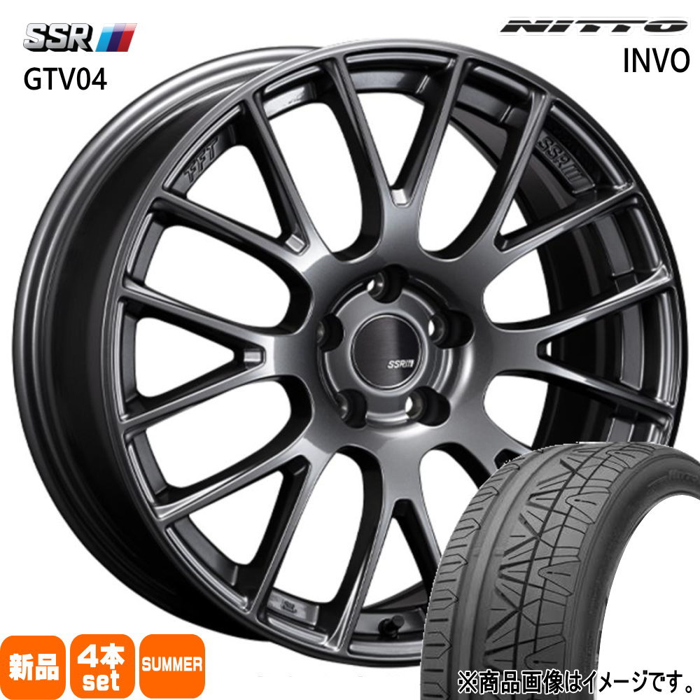 225/40R19 93Y XL インヴォ INVO ニットー NITTO 新品 夏用 サマータイヤ ホイール 4本セット SSR GTV04 19×8.5+45 5/114.3