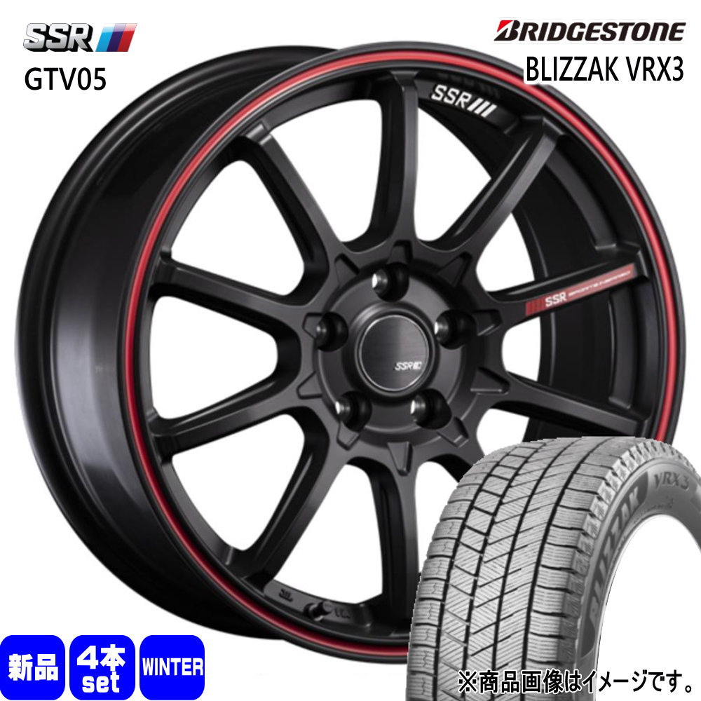 195/50R16 88Q XL ブリザック VRX3 BLIZZAK VRX3 ブリヂストン BRIDGESTONE 新品 冬用 スタッドレスタイヤ ホイール 4本セット SSR GTV05 16×6.0+45 4/100