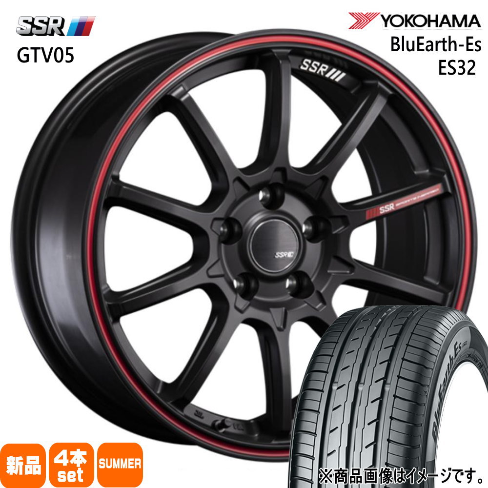 215/40R18 85W ブルーアース ES ES32 BluEarth-Es ES32 ヨコハマ YOKOHAMA 新品 夏用 サマータイヤ ホイール 4本セット SSR GTV05 18×7.5+45 5/100
