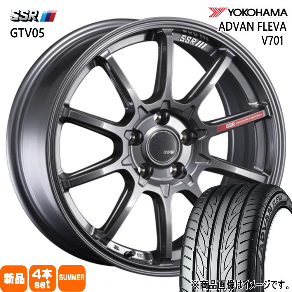 215/40R18 89W XL アドバン フレバ V701 ADVAN FLEVA V701 ヨコハマ YOKOHAMA 新品 夏用 サマータイヤ ホイール 4本セット SSR GTV05 18×7.5+45 5/114.3
