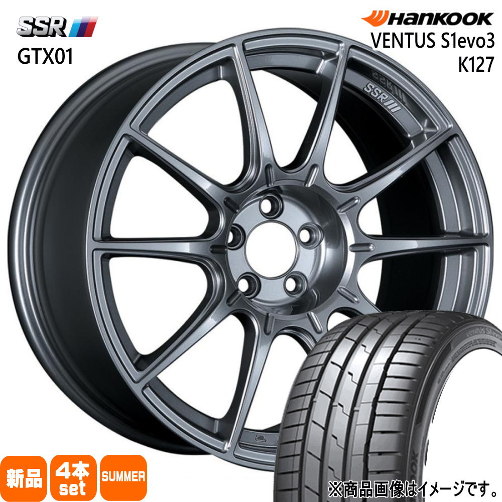225/40R19 ベンタス S1 エボ3 K127 VENTUS S1evo3 K127 ハンコック HANKOOK 新品 夏用 サマータイヤ ホイール 4本セット SSR GTX01 19×8.5+45 5/114.3
