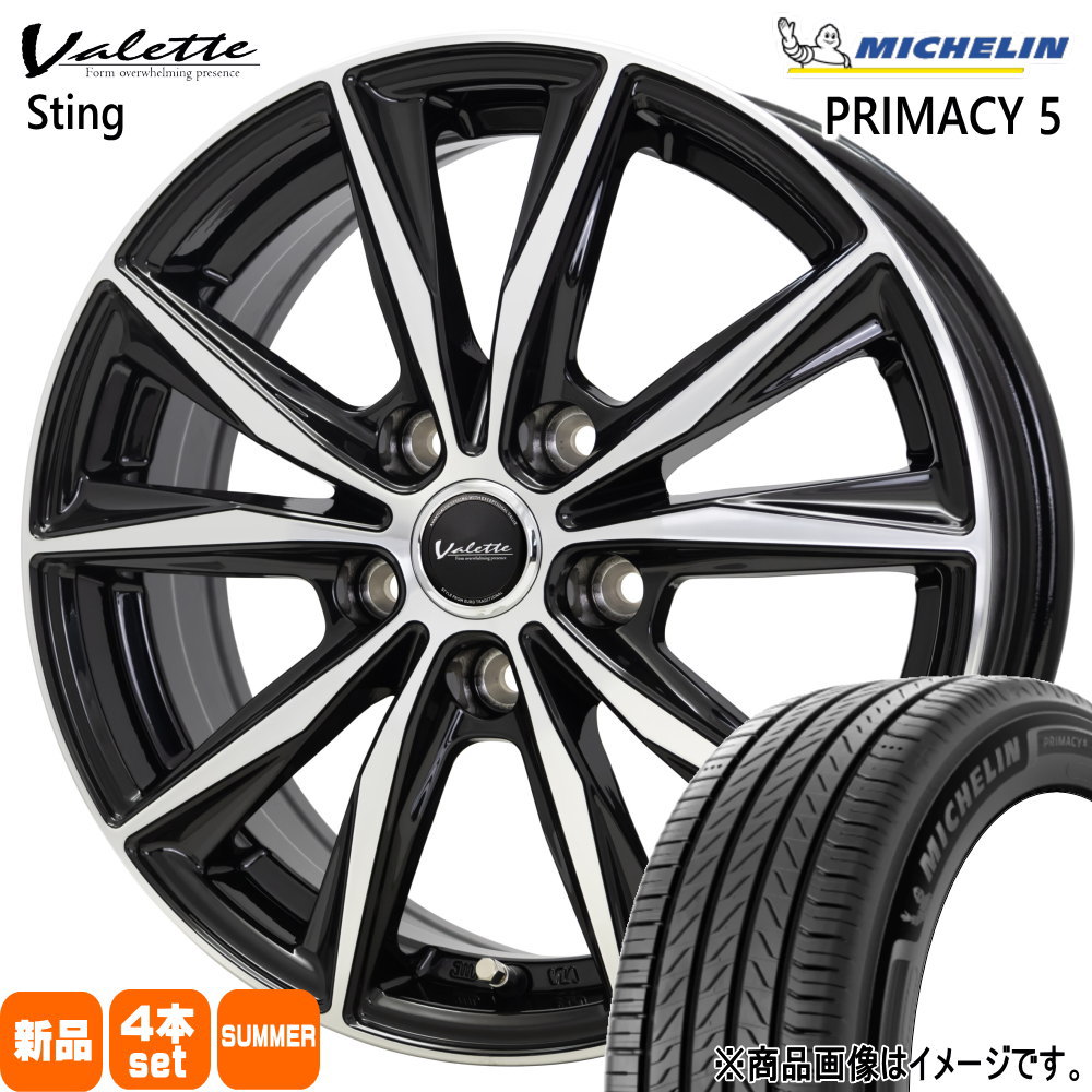 215/50R17 プライマシー5 RIMACY 5 ミシュラン MICHELIN 新品 夏用 サマータイヤ ホイール 4本セット HOT STUFF CORPORATION Valette Sting 17×7.0+45 5/100