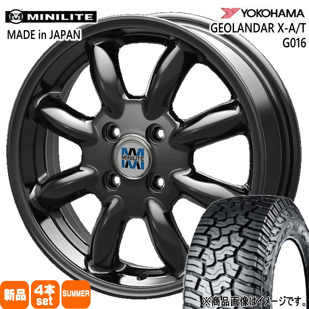 155/65R14 78/75Q LT ジオランダー X-AT G016 GEOLANDAR X-AT G016 ヨコハマ YOKOHAMA 新品 夏用 サマータイヤ ホイール 4本セット KIT JAPAN MINILITE 14×4.5+45 4/100 14インチ