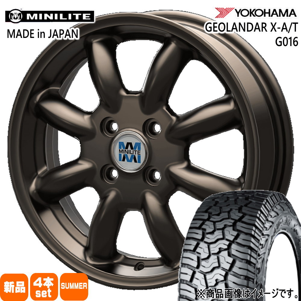 155/65R14 78/75Q LT ジオランダー X-AT G016 GEOLANDAR X-AT G016 ヨコハマ YOKOHAMA 新品 夏用 サマータイヤ ホイール 4本セット KIT JAPAN MINILITE 14×4.5+45 4/100 14インチ