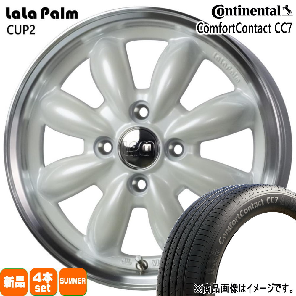 155/65R14 75T コンフォートコンタクト CC7 ComfortContact CC7 コンチネンタル Continental 新品 夏用 サマータイヤ ホイール 4本セット HOT STUFF CORPORATION LaLaPalm CUP2 14×4.5+45 4/100