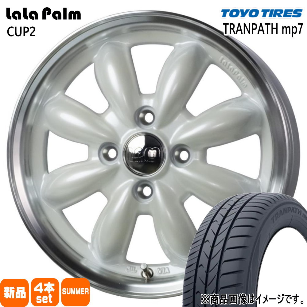 185/60R15 トランパス mp7 TRANPATH mp7 トーヨータイヤ TOYOTIRES 新品 夏用 サマータイヤ ホイール 4本セット HOT STUFF CORPORATION LaLaPalm CUP2 15×5.5+45 4/100 15インチ