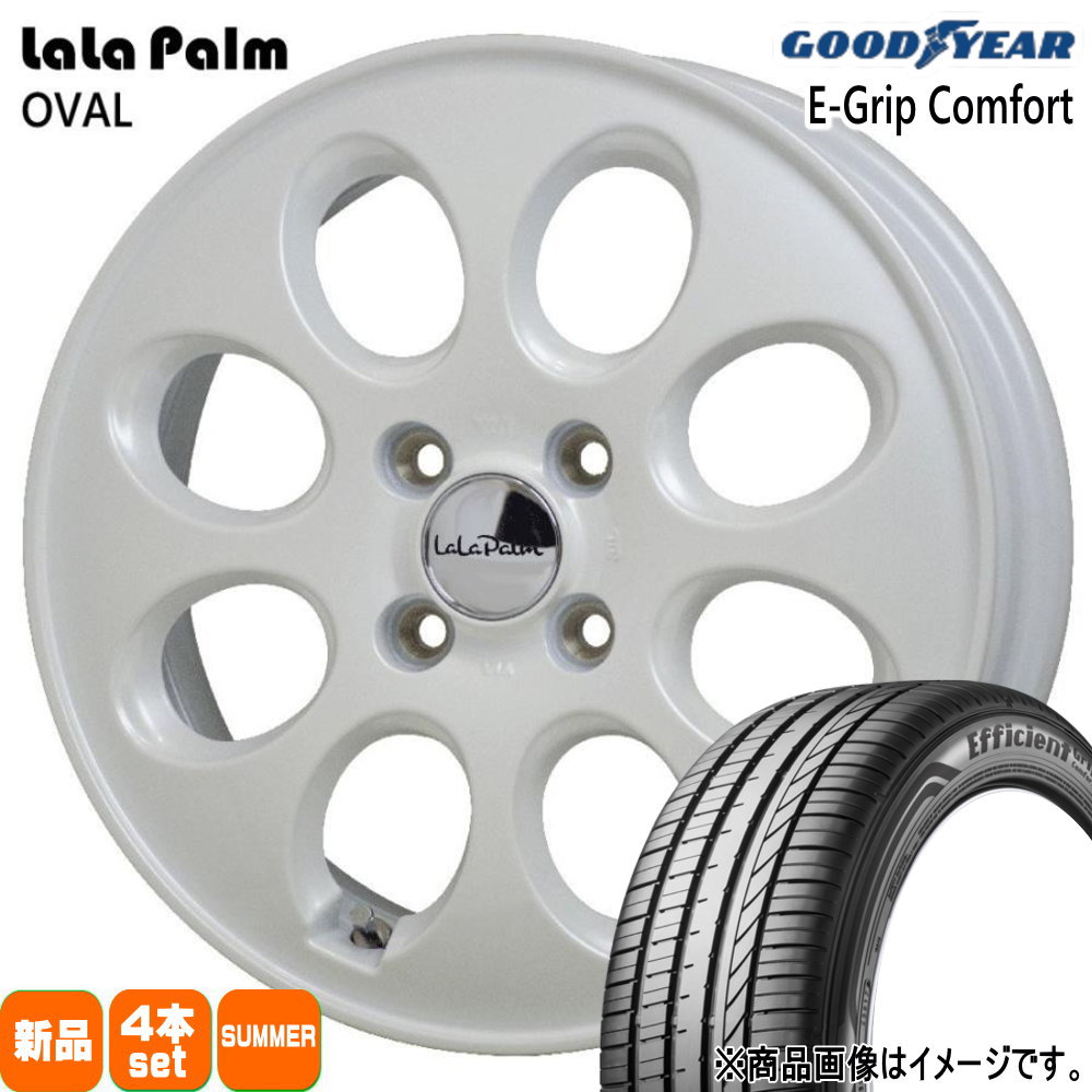 165/55R15 75V エフィシェントグリップ コンフォート EfficientGrip Comfort グッドイヤー GOODYEAR 新品 夏用 サマータイヤ ホイール 4本セット HOT STUFF CORPORATION LaLaPalm OVAL 15×4.5+45 4/100