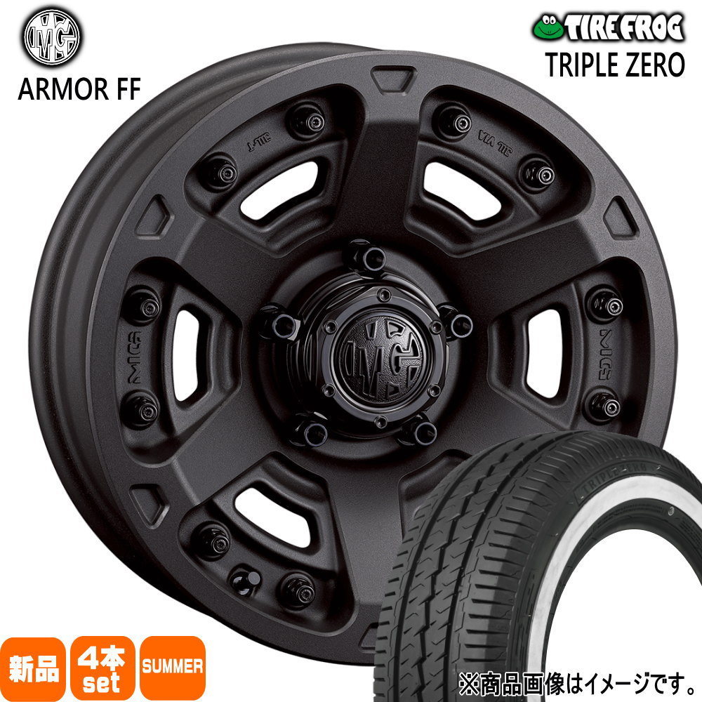 215/65R16 109/107R LT トリプル ゼロ TRIPLE ZERO タイヤフロッグ TIREFROG 新品 夏用 サマータイヤ ホイール 4本セット CRIMSON MG ARMOR FF 16×7.0+35 5/114.3