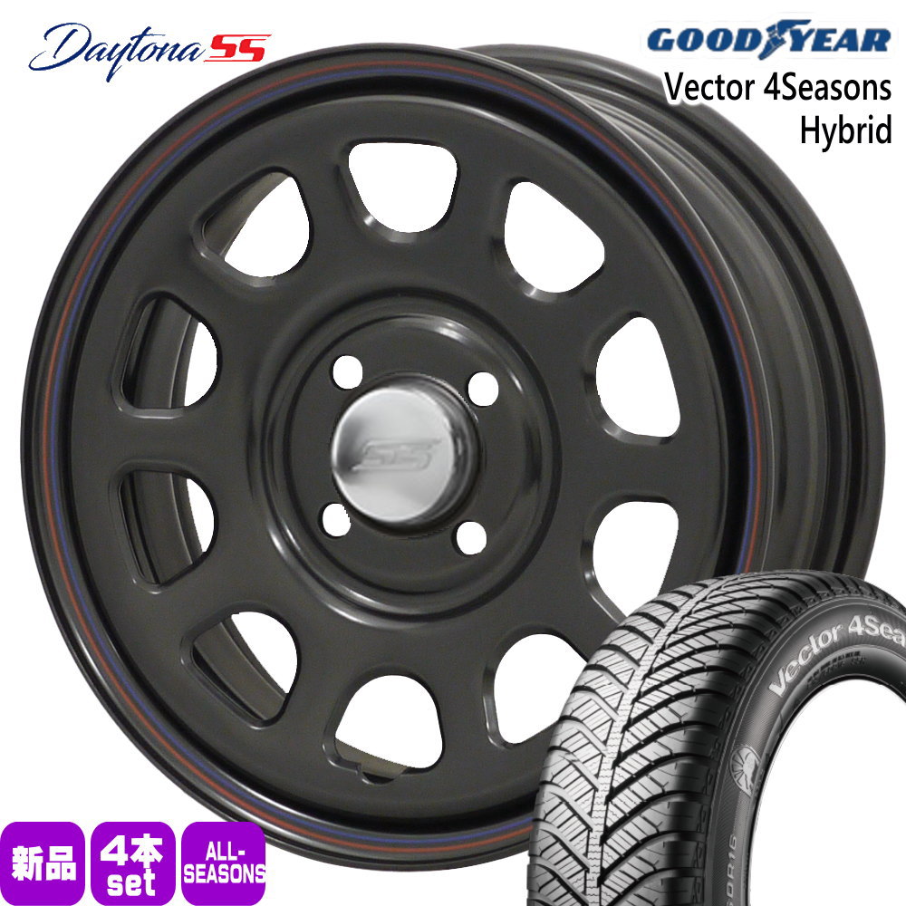 155/65R14 75H ベクター 4シーズン ハイブリッド Vector 4Seasons Hybrid グッドイヤー GOODYEAR 新品 夏冬兼用 オールシーズンタイヤ ホイール 4本セット MLJ Dyatona SS 14×5.0+42 4/100 14インチ