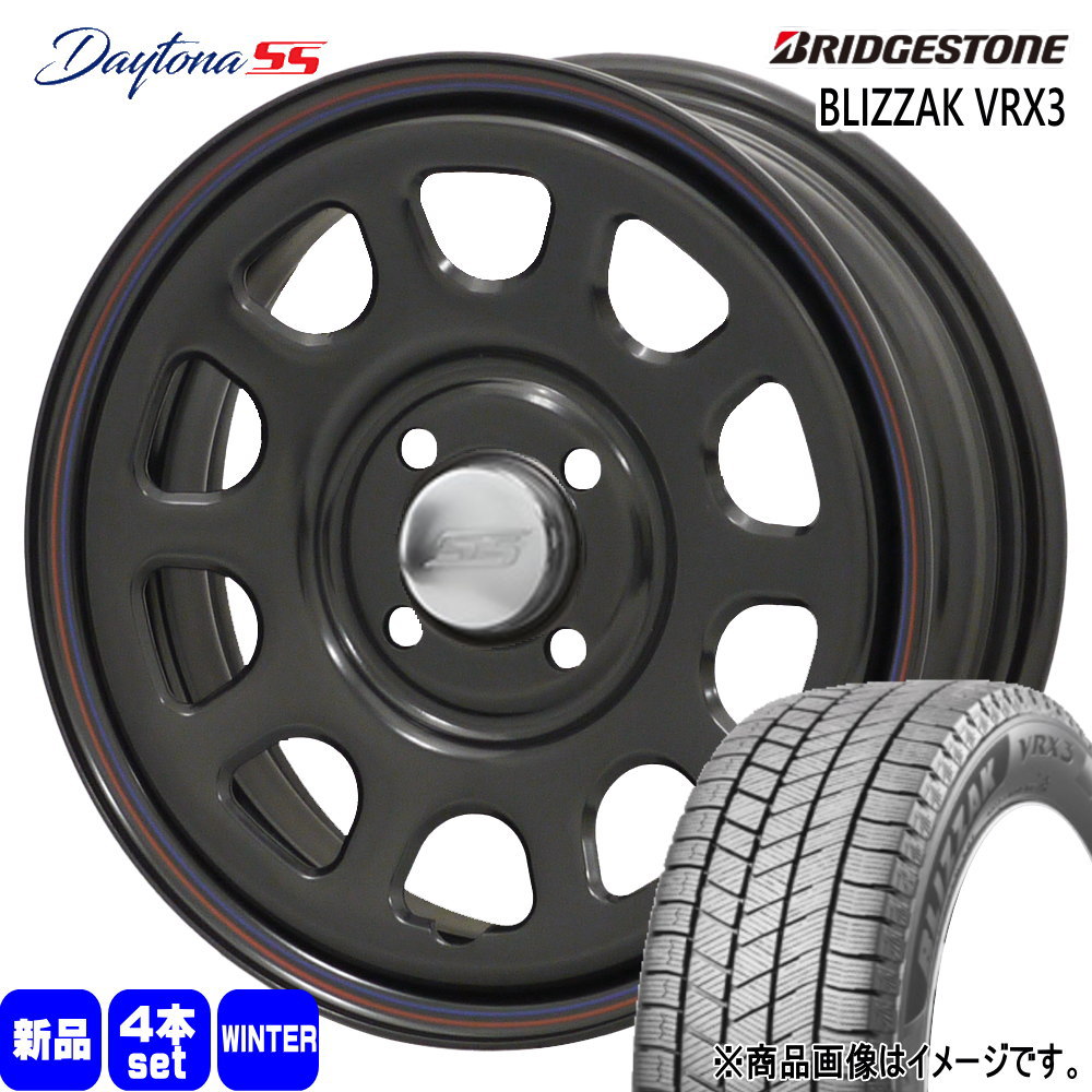 165/70R14 81Q ブリザック VRX3 BLIZZAK VRX3 ブリヂストン BRIDGESTONE 新品 冬用 スタッドレスタイヤ ホイール 4本セット MLJ Dyatona SS 14×5.0+42 4/100 14インチ