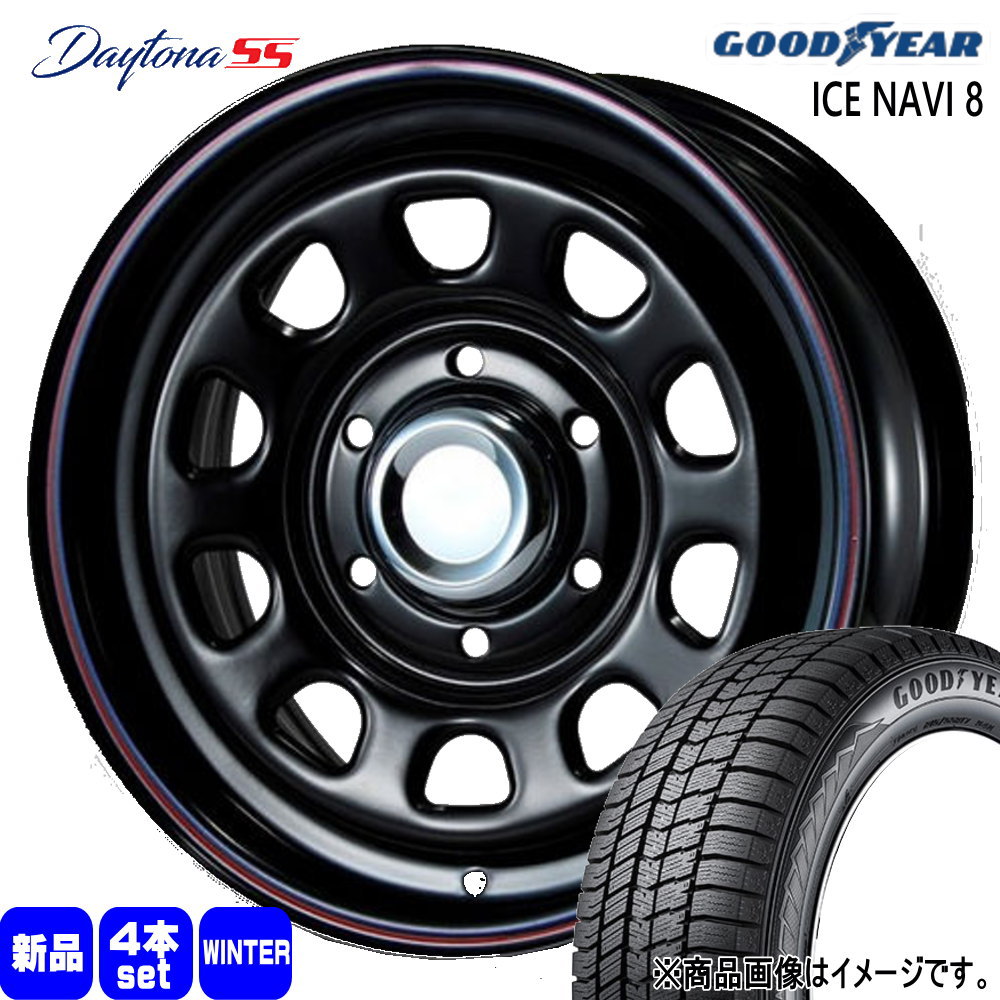 215/65R16 98Q アイスナビ8 ICE NAVI 8 グッドイヤー GOODYEAR 新品 冬用 スタッドレスタイヤ ホイール 4本セット MLJ Dyatona SS 16×6.5+45 6/139.7 16インチ