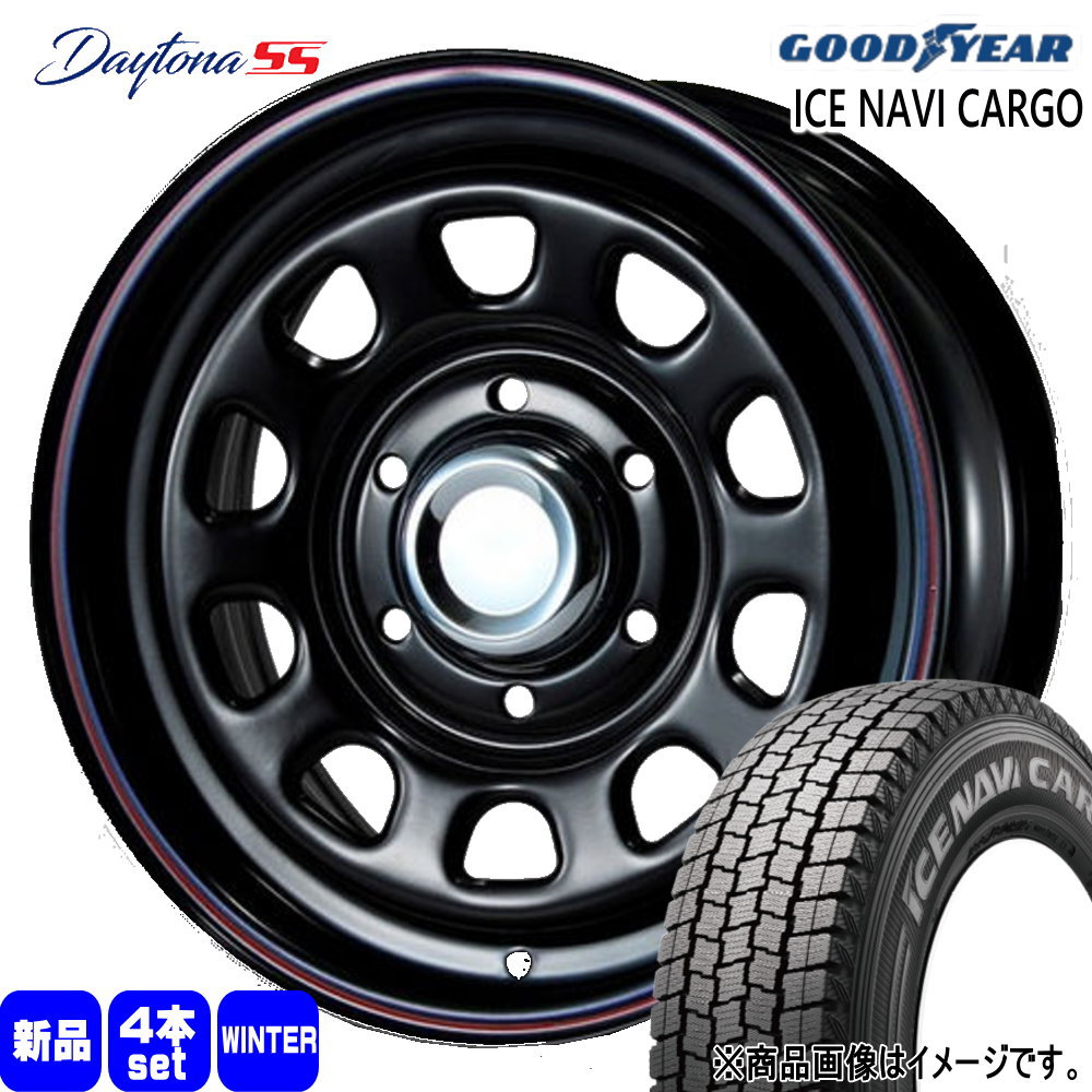 215/70R15 107/105L LT アイスナビ カーゴ ICE NAVI CARGO グッドイヤー GOODYEAR 新品 冬用 スタッドレスタイヤ ホイール 4本セット MLJ Dyatona SS 15×6.0+45 6/139.7 15インチ