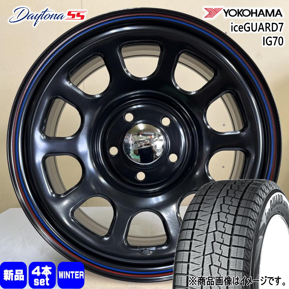 215/65R16 98Q アイスガード7 IG70 iceGUARD7 IG70 ヨコハマ YOKOHAMA 新品 冬用 スタッドレスタイヤ ホイール 4本セット MLJ Dyatona SS 16×7.0+35 5/114.3 16インチ