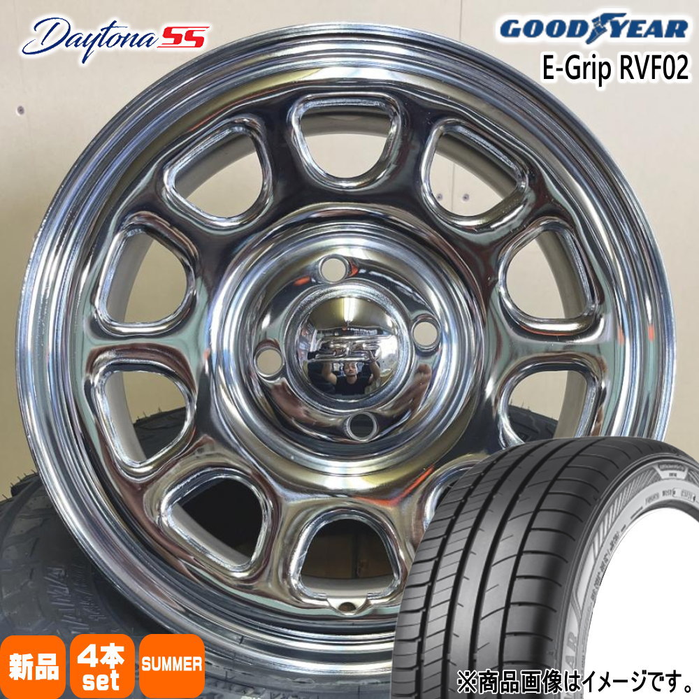 155/65R14 75H エフィシェントグリップ RVF02 EfficentGrip RVF02 グッドイヤー GOODYEAR 新品 夏用 サマータイヤ ホイール 4本セット MLJ Dyatona SS 14×5.0+42 4/100 14インチ