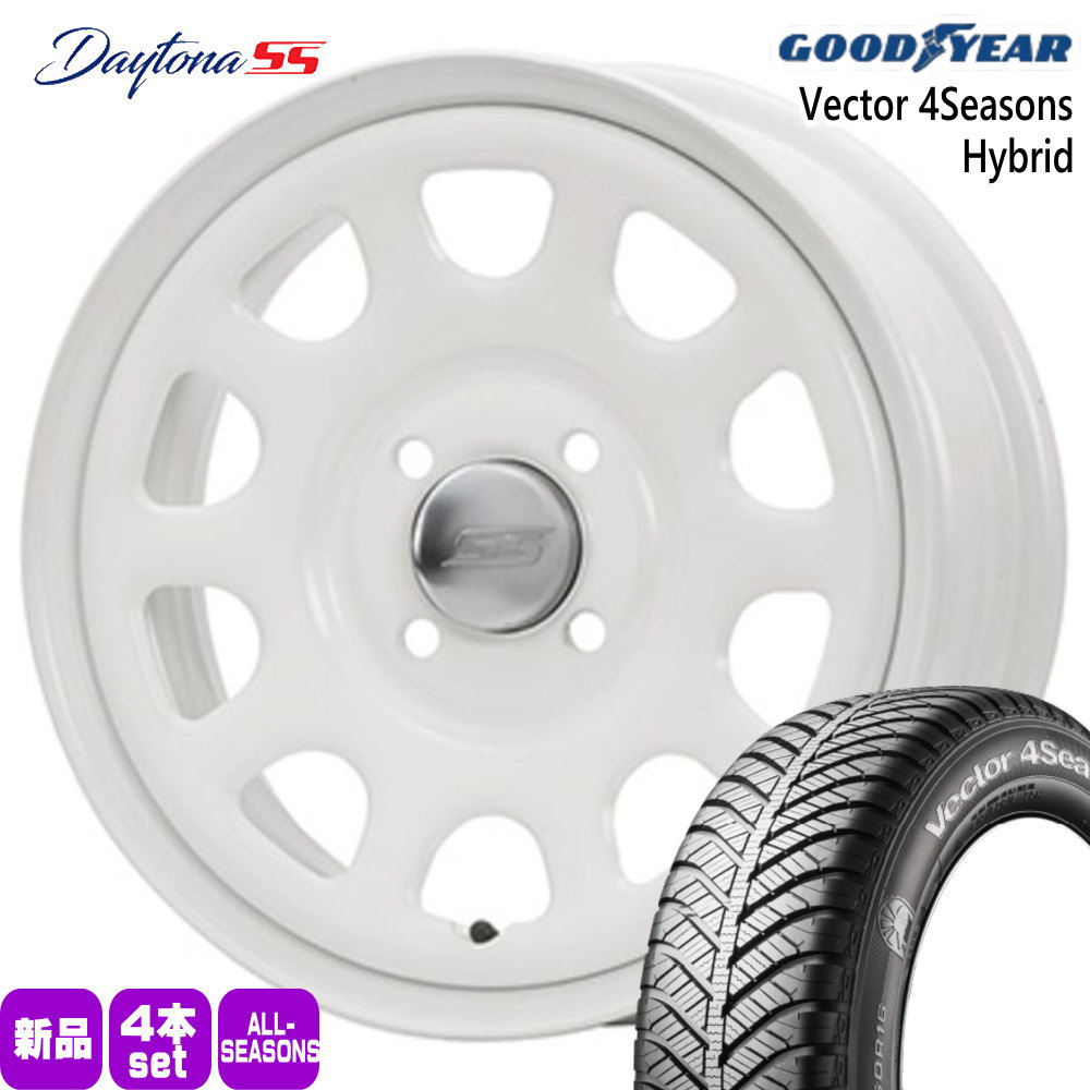 155/65R14 75H ベクター 4シーズン ハイブリッド Vector 4Seasons Hybrid グッドイヤー GOODYEAR 新品 夏冬兼用 オールシーズンタイヤ ホイール 4本セット MLJ Dyatona SS 14×5.0+42 4/100 14インチ
