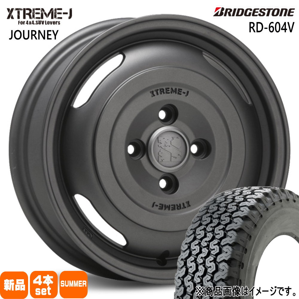 145/80R12 80N RD604 スチール 604V RD-604 STEEL 604V ブリヂストン BRIDGESTONE 新品 夏用 サマータイヤ ホイール 4本セット MLJ XTREME-J JOURNEY 12×3.5+45 4/100 12インチ