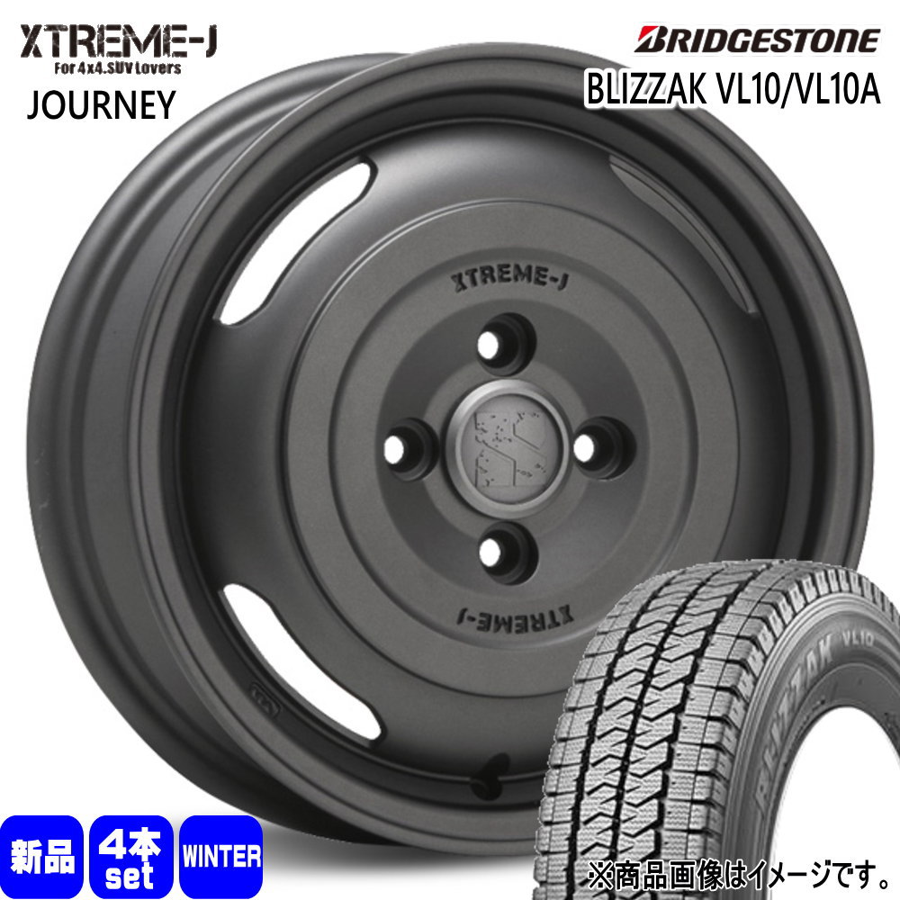 175/80R14 99/98N LT ブリザック VL10A BLIZZAK VL10A ブリヂストン BRIDGESTONE 新品 冬用 スタッドレスタイヤ ホイール 4本セット MLJ XTREME-J JOURNEY 14×5.0+42 4/114.3 14インチ