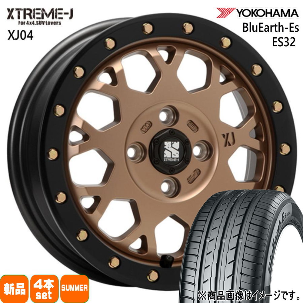 155/65R14 75S ブルーアース ES ES32 BluEarth-Es ES32 ヨコハマ YOKOHAMA 新品 夏用 サマータイヤ ホイール 4本セット MLJ XTREME-J XJ04 14×4.5+43 4/100 14インチ