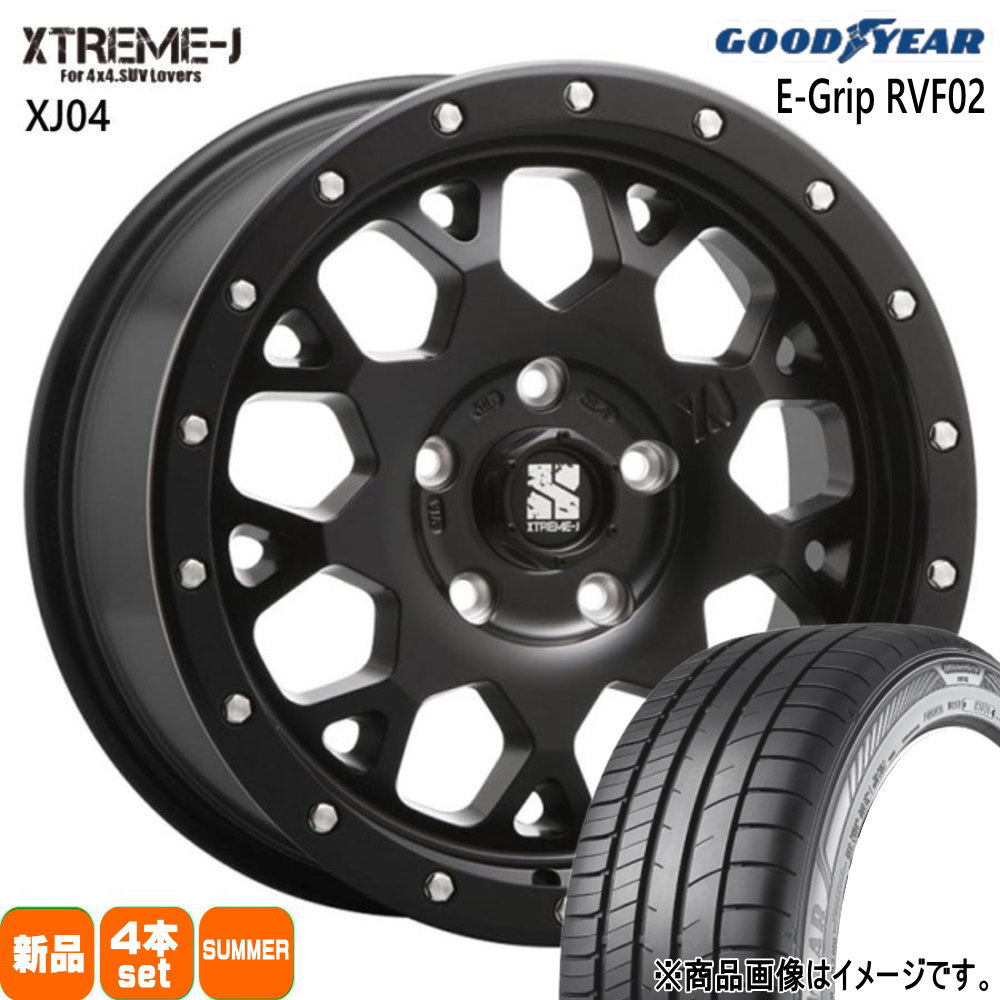 205/60R16 92V エフィシェントグリップ RVF02 EfficentGrip RVF02 グッドイヤー GOODYEAR 新品 夏用 サマータイヤ ホイール 4本セット MLJ XTREME-J XJ04 16×7.0+35 5/114.3 16インチ