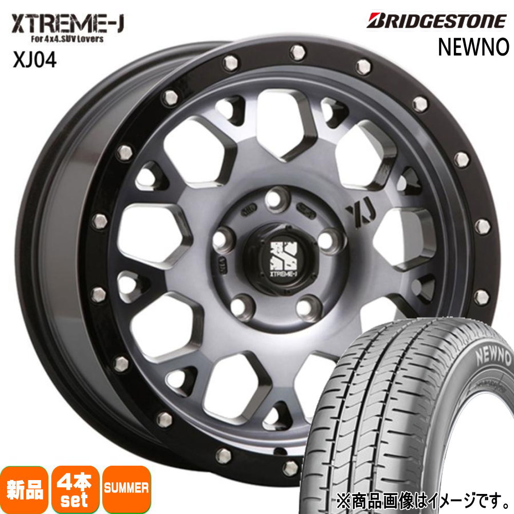 205/60R16 92H ニューノ NEWNO ブリヂストン BRIDGESTONE 新品 夏用 サマータイヤ ホイール 4本セット MLJ XTREME-J XJ04 16×7.0+35 5/114.3 16インチ