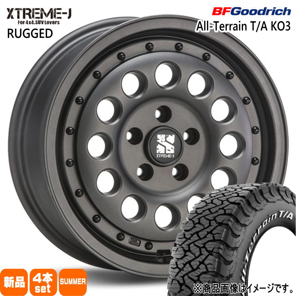 225/75R16 115/112S LRE LT オールテレーン T/A KO3 All-Terrain T/A KO3 BFグッドリッチ BF.Goodrich 新品 夏用 サマータイヤ ホイール 4本セット MLJ XTREME-J RUGGED 16×6.5+32 5/114.3 16インチ