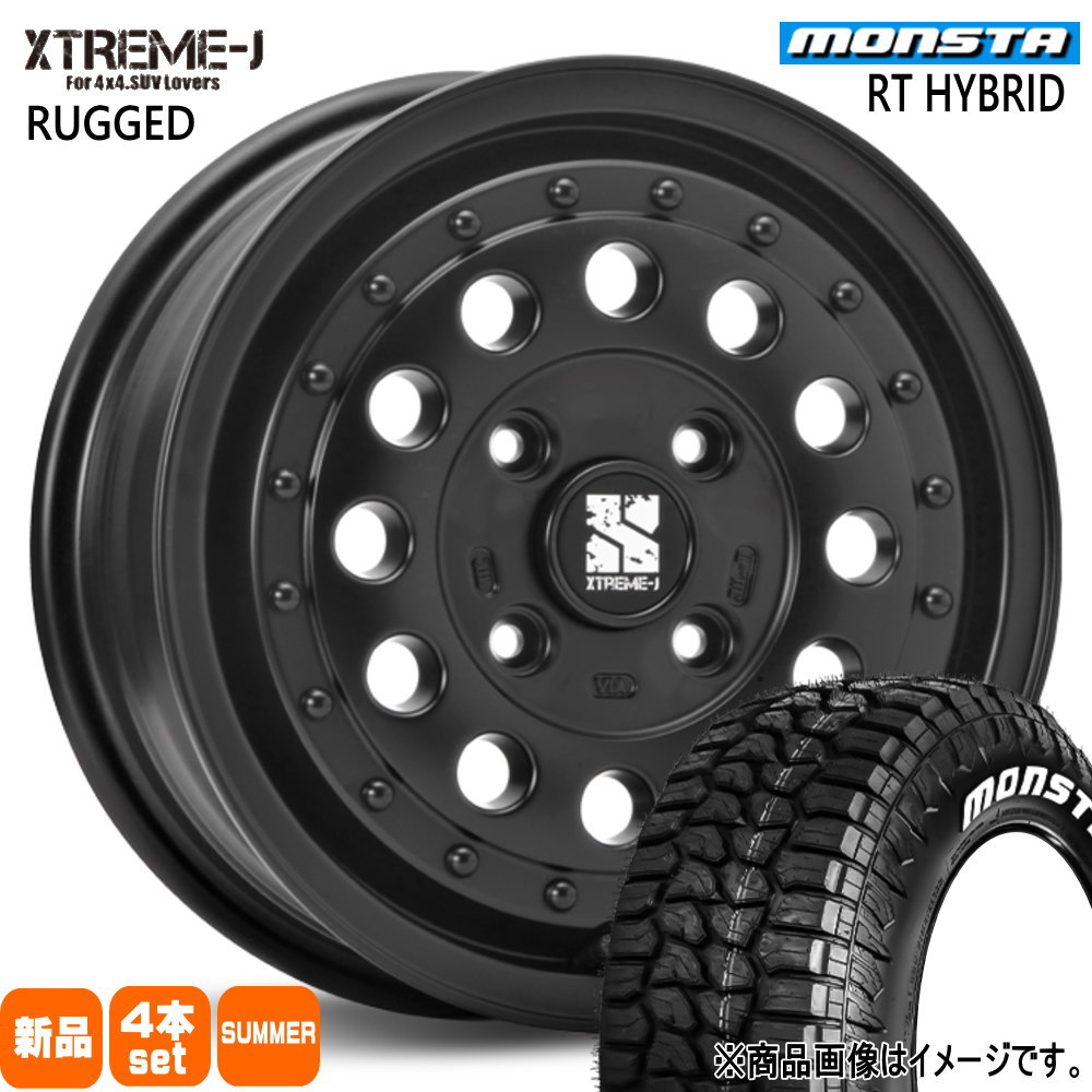 155/65R14 81S XL RTハイブリッド RT HYBRID モンスタ MONSTA 新品 夏用 サマータイヤ ホイール 4本セット MLJ XTREME-J RUGGED 14×5.0+45 4/100 14インチ
