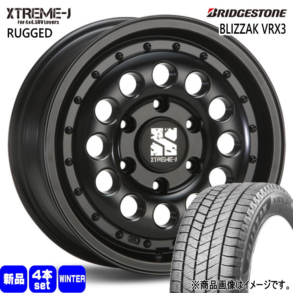 215/70R16 100Q ブリザック VRX3 BLIZZAK VRX3 ブリヂストン BRIDGESTONE 新品 冬用 スタッドレスタイヤ ホイール 4本セット MLJ XTREME-J RUGGED 16×6.5+38 6/139.7 16インチ