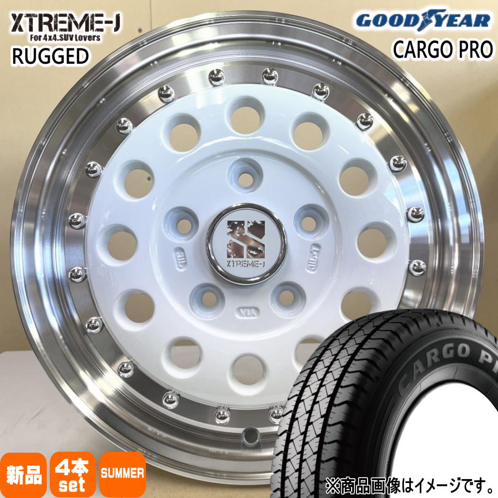 165/80R14 97/95N LT カーゴプロ CARGO PRO グッドイヤー GOODYEAR 新品 夏用 サマータイヤ ホイール 4本セット MLJ XTREME-J RUGGED 14×5.0+48 5/114.3 14インチ